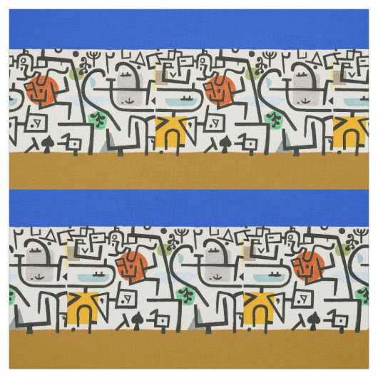 Tissu Paul Klee Rich Harbour Expressionnisme Abstrait (Échantillon)