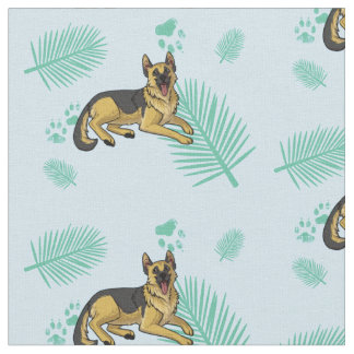 Tissu paumes de bleu de gsd