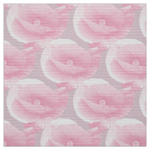 Tissu pavots roses