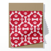 Tissu Paw Prints and Bones Rouge