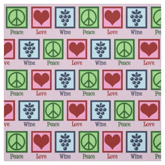 Tissu Pays des vins Peace Love (Échantillon)
