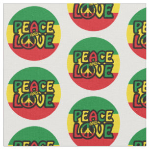 Tissu PEACE and LOVE, reggae