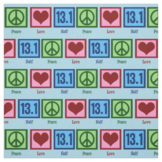 Tissu Peace Love 13.1 Moitié Marathon Runner (Échantillon)