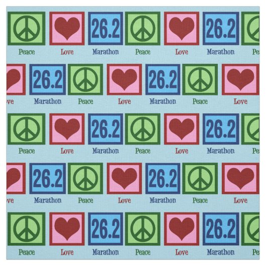 Tissu Peace Love 26.2 Marathon Runner (Échantillon)