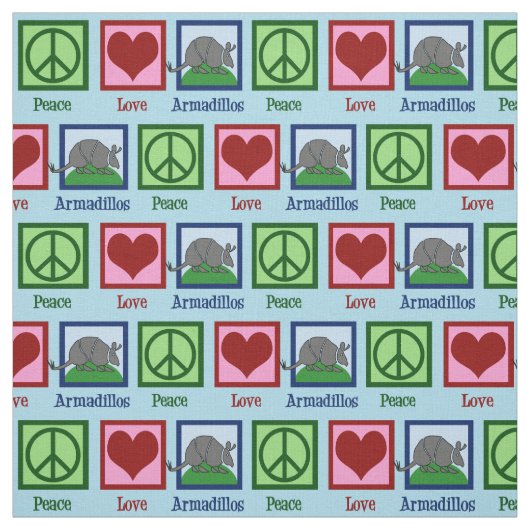 Tissu Peace Love Armadillos (Échantillon)