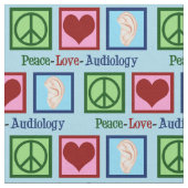 Tissu Peace Love Audiology Cute Audiologiste (Fermer)