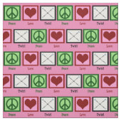 Tissu Peace Love Baton Twirling (Échantillon)