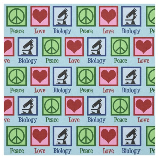 Tissu Peace Love Biology (Échantillon)