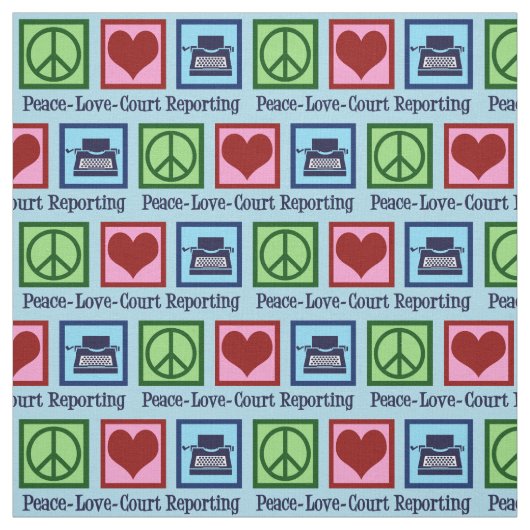 Tissu Peace Love Court Reporting (Échantillon)
