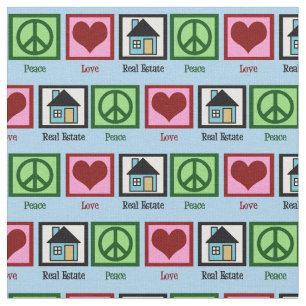 Tissu Peace Love Immobilier