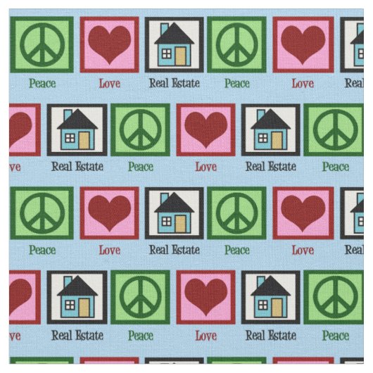 Tissu Peace Love Immobilier (Fermer)