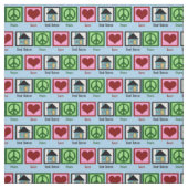 Tissu Peace Love Immobilier (Échantillon)