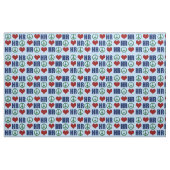 Tissu Peace Love RH Ressources humaines Bleu (Fat Quarter)