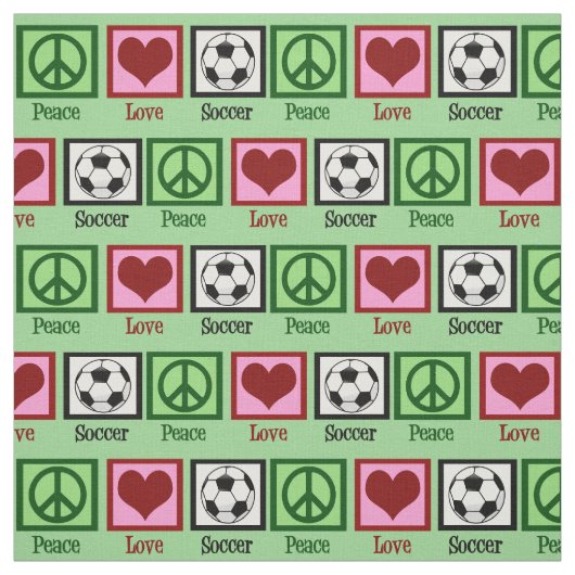 Tissu Peace Love Soccer (Échantillon)