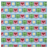 Tissu Peace Love Softball (Échantillon)