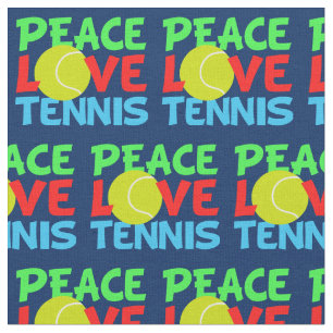 Tissu Peace Love Tennis