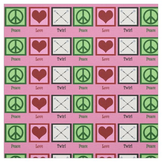 Tissu Peace Love Twirl (Échantillon)