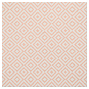 Tissu Peach White Ikat Carré Mosaic Art Motif