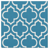 Tissu Peacock Blue, Quatrefoil Marocain Blanc #6 (Fermer)