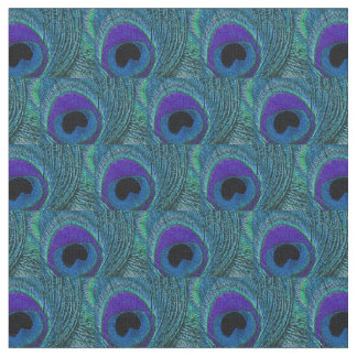 Tissu Peacock Fabric Plumes pourpre Périvent bleu Aqua