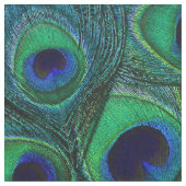 Tissu Peacock Feather Fabric - Green Turquoise Blue Navy (Fermer)