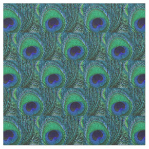 Tissu Peacock Feather Fabric - Vert, Turquoise, Bleu, Ma