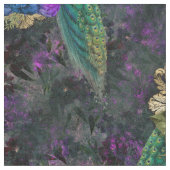 Tissu Peacock, Fleurs et Gold Frame (Fermer)