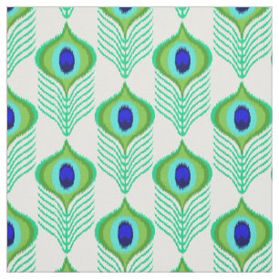 Tissu Peacock plume marocain ikat design