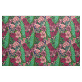 Tissu Peacocks dans le jardin rose 2 (Yard)