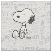 Tissu PEANUTS | Snoopy on Black White Comics (Fermer)