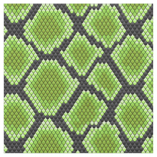 Tissu Peau de serpent verte et noire (Fermer)