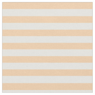 Tissu Pêche et blanc barrés