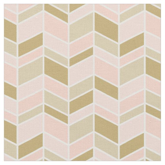 Tissu Pêche et Herringbone Or Chevron (Fermer)