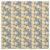Tissu Pêche florale Citrus citron (Échantillon)