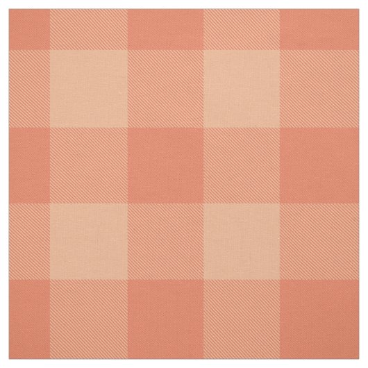 Tissu pêche rose orange buffle plaid (Échantillon)