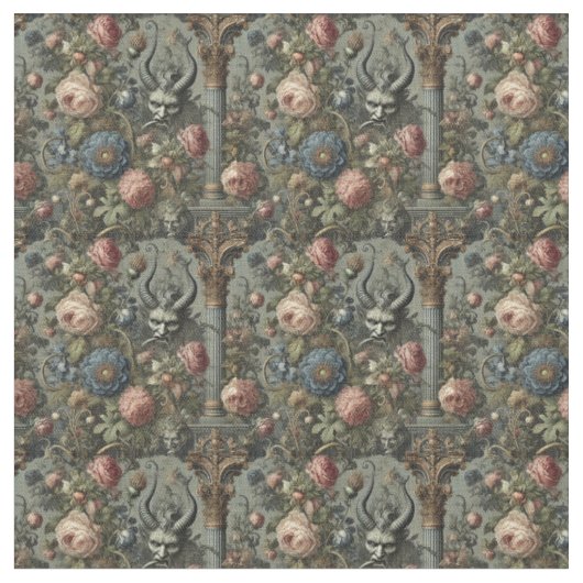 Tissu Péchés des riches - Carrelage Gothique Dense (Fermer)