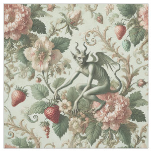 Tissu Péchés fraises - Carreaux de déclaration gothique