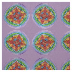 Tissu peint à la main de zen central de mandala