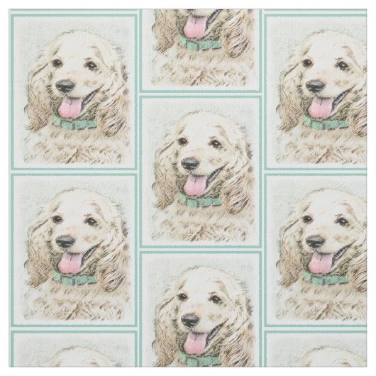 Tissu Peinture à la boule de Cocker Spaniel - Art origin (Échantillon)