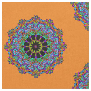 Tissu Peinture à la main Mandala Horloge Face 24