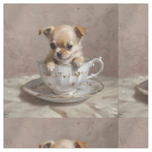 Tissu Peinture à l'huile de chiot Chihuahua dans une tas