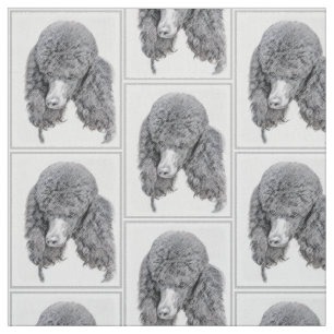 Tissu Peinture à pantalon noir ordinaire de caniche - a