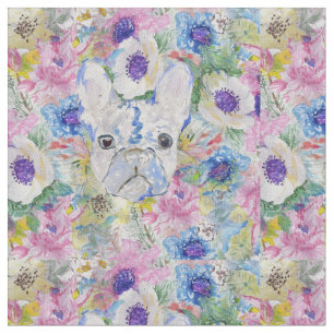 Tissu peinture Abstraite à l'aquarelle florale de bulld