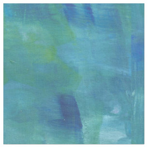 Tissu Peinture Abstraite bleue verte moderne