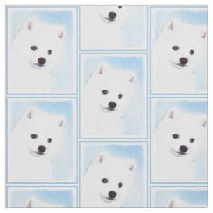 Tissu Peinture américaine de chien Eskimo - Art origina
