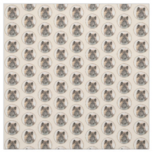Tissu Peinture d'Akita - Beau art original de chien