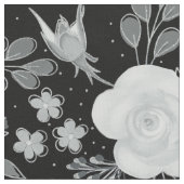 Tissu Peinture d'aquarelle Rose en noir blanc (Fermer)