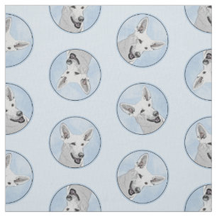 Tissu Peinture de berger blanc mignonne Art de chien ani
