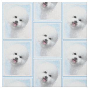Tissu Peinture de Bichon Frise - Cute Original Dog Art