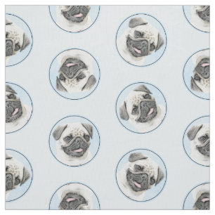 Tissu Peinture de carlin peint peint peint d'argent mign